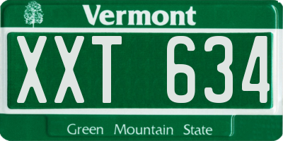 VT license plate XXT634