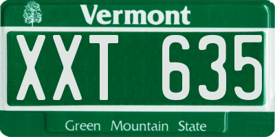 VT license plate XXT635
