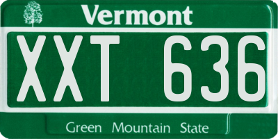 VT license plate XXT636