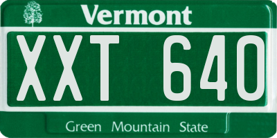 VT license plate XXT640