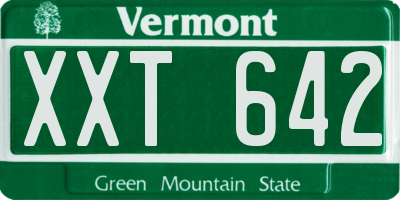 VT license plate XXT642