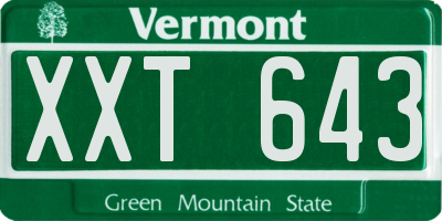VT license plate XXT643