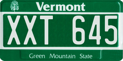 VT license plate XXT645
