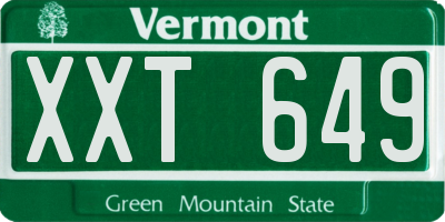 VT license plate XXT649