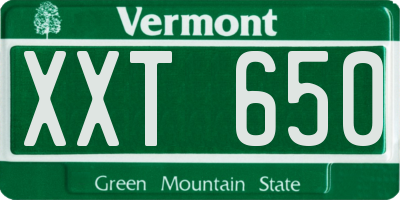 VT license plate XXT650