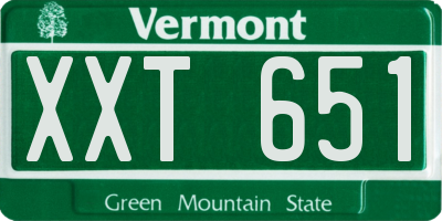 VT license plate XXT651