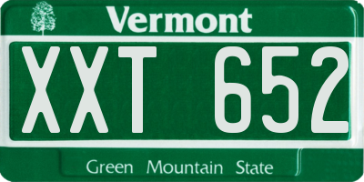 VT license plate XXT652