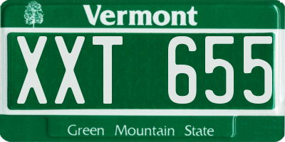 VT license plate XXT655
