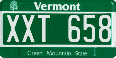 VT license plate XXT658