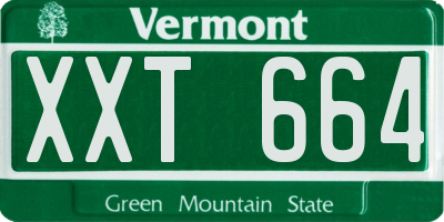 VT license plate XXT664