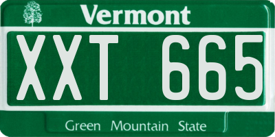 VT license plate XXT665