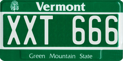 VT license plate XXT666