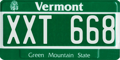 VT license plate XXT668