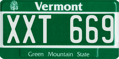 VT license plate XXT669