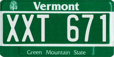 VT license plate XXT671