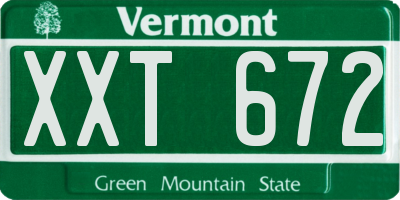 VT license plate XXT672