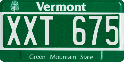 VT license plate XXT675