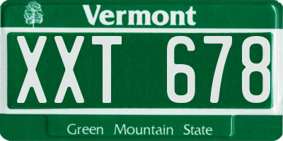 VT license plate XXT678