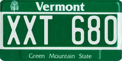 VT license plate XXT680