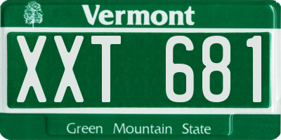 VT license plate XXT681