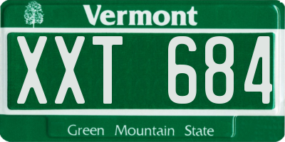 VT license plate XXT684
