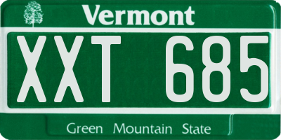 VT license plate XXT685