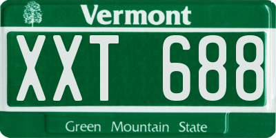 VT license plate XXT688