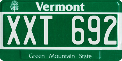 VT license plate XXT692