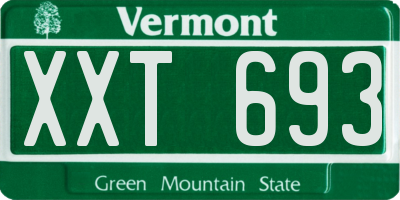 VT license plate XXT693