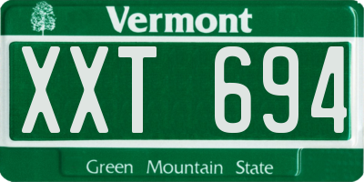 VT license plate XXT694