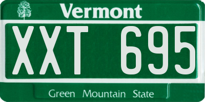 VT license plate XXT695