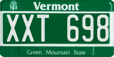 VT license plate XXT698