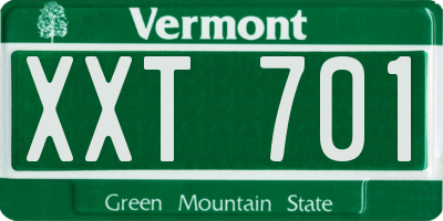 VT license plate XXT701