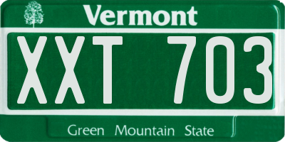 VT license plate XXT703