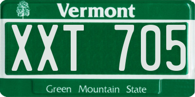 VT license plate XXT705