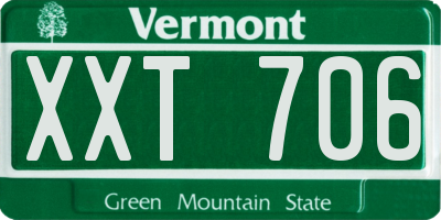 VT license plate XXT706