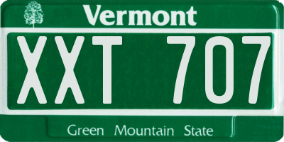 VT license plate XXT707
