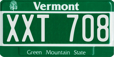 VT license plate XXT708