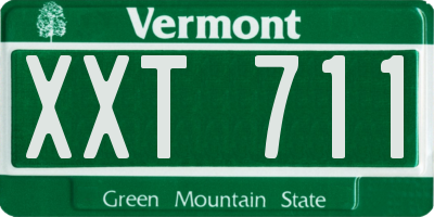 VT license plate XXT711
