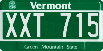 VT license plate XXT715