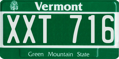 VT license plate XXT716