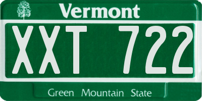 VT license plate XXT722