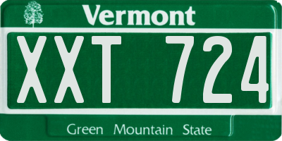 VT license plate XXT724