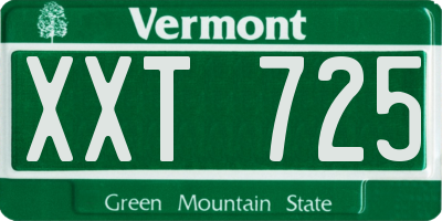 VT license plate XXT725