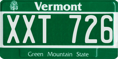 VT license plate XXT726