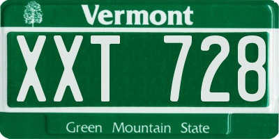 VT license plate XXT728