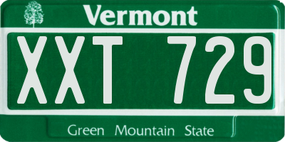 VT license plate XXT729
