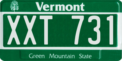 VT license plate XXT731