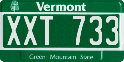 VT license plate XXT733