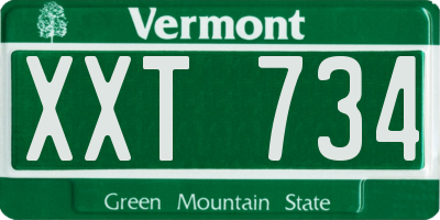 VT license plate XXT734